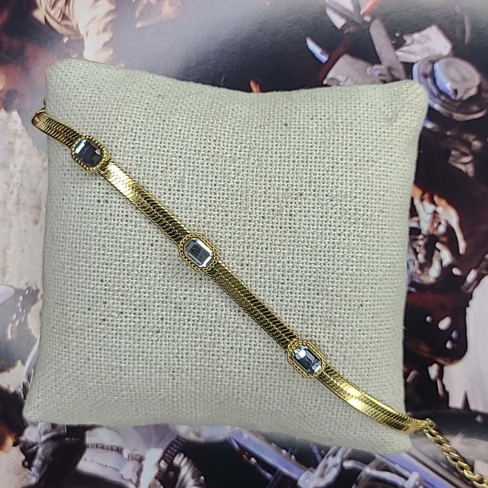 Gold Omega Chain Bracelet Brand New European Design Contemporary Fashion Style - Picture 3 of 6